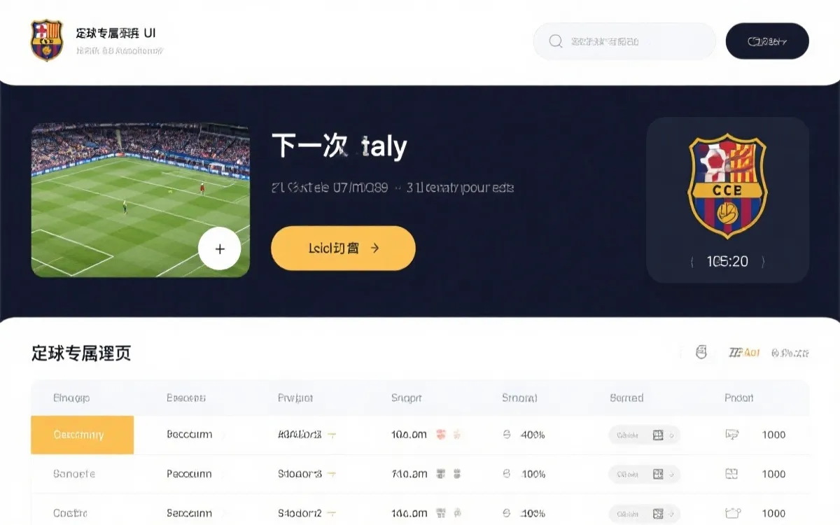 球队专属赛程页界面示意图，包含倒计时与可订阅按钮