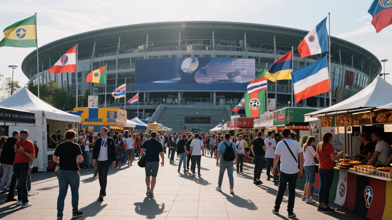 球迷在体育场外与城市街头之间穿梭的旅行动线
